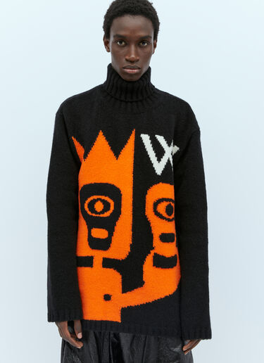 Skull Knit Oversized Sweater Walter Van Beirendonck Skull Knit Oversized Sweater Black wlt0154006