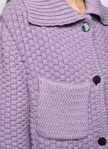 Bottega Veneta Knitted Coat Purple bov0243006