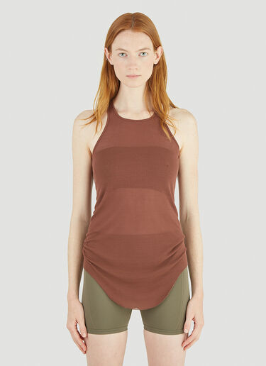 Rick Owens Basic Rib Tank Throat Top Brown ric0243053