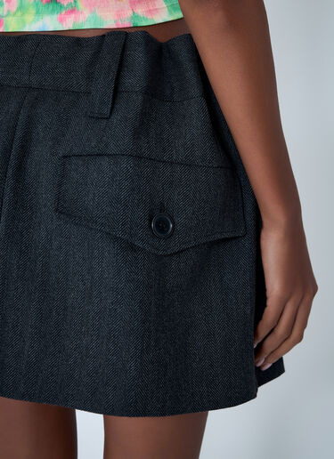 Chevron Wool Mini Skirt Prada Chevron Wool Mini Skirt Grey pra0262128