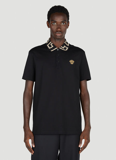Versace Cotton Polo Shirt Black ver0153009