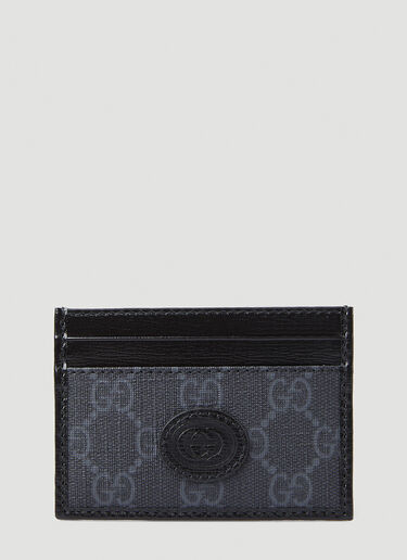 Gucci GG Logo Patch Supreme Card Holder Black guc0147142