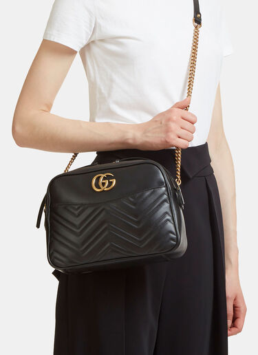 Gucci GG Marmont Matelassé Medium Shoulder Bag BLACK guc0229074