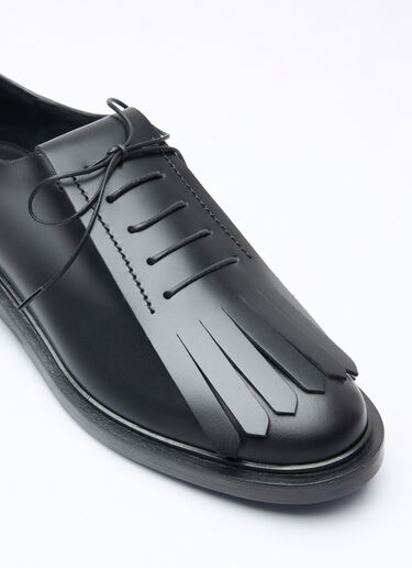 Max Mara Fringed Leather Lace-Ups Black max0258046