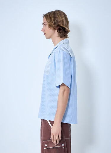 Marni Striped Cotton Poplin Shirt Blue mni0163004