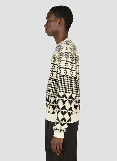 Jacquard Sweater Saint Laurent Jacquard Sweater Cream sla0151006