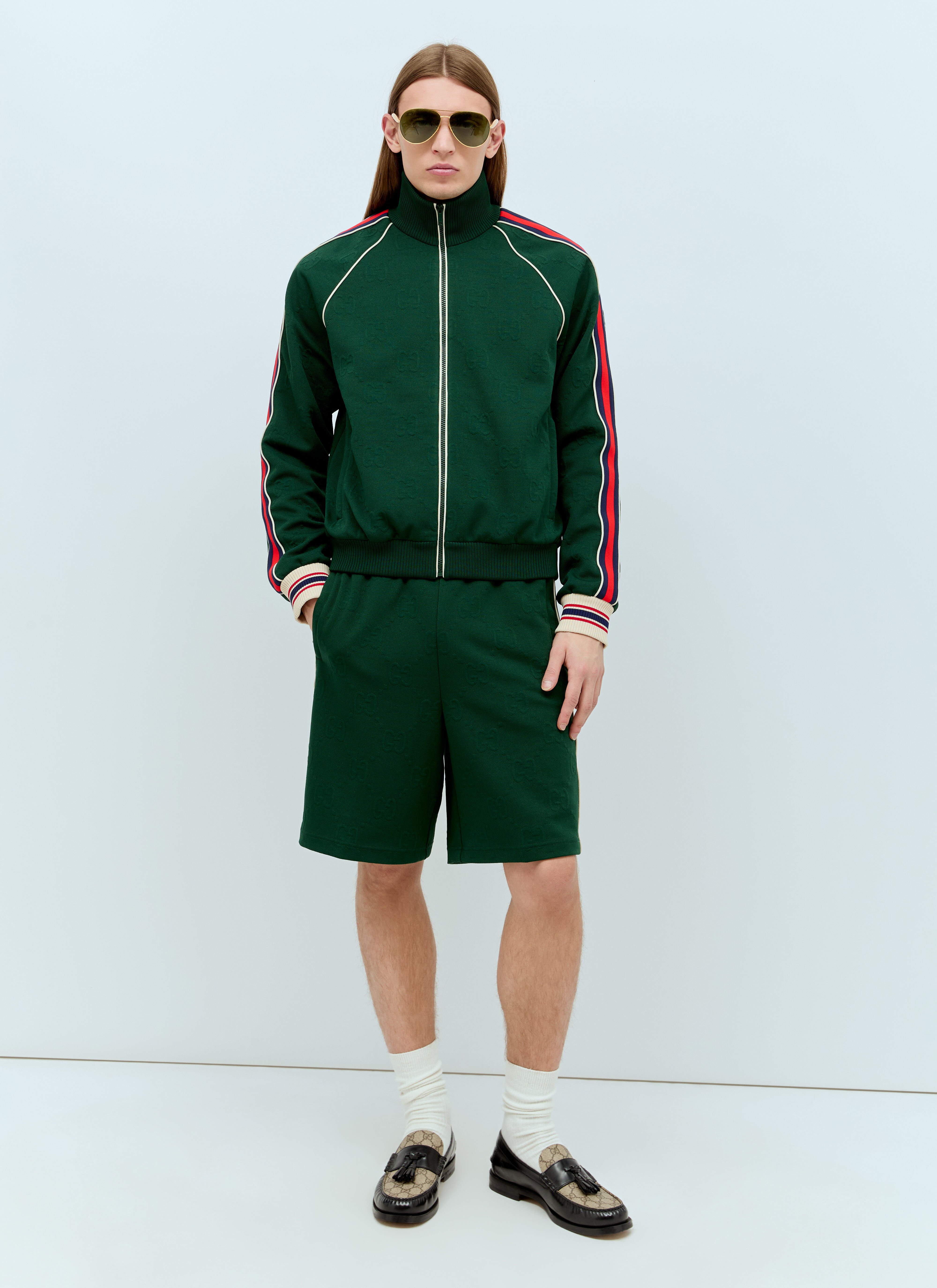 Gucci Men's' GG Jacquard Jersey Shorts in Green | LN-CC®