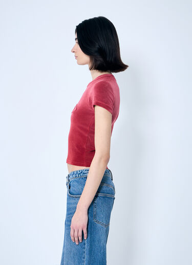 Alexander Wang ベルベットベイビーTシャツ  レッド awg0259020
