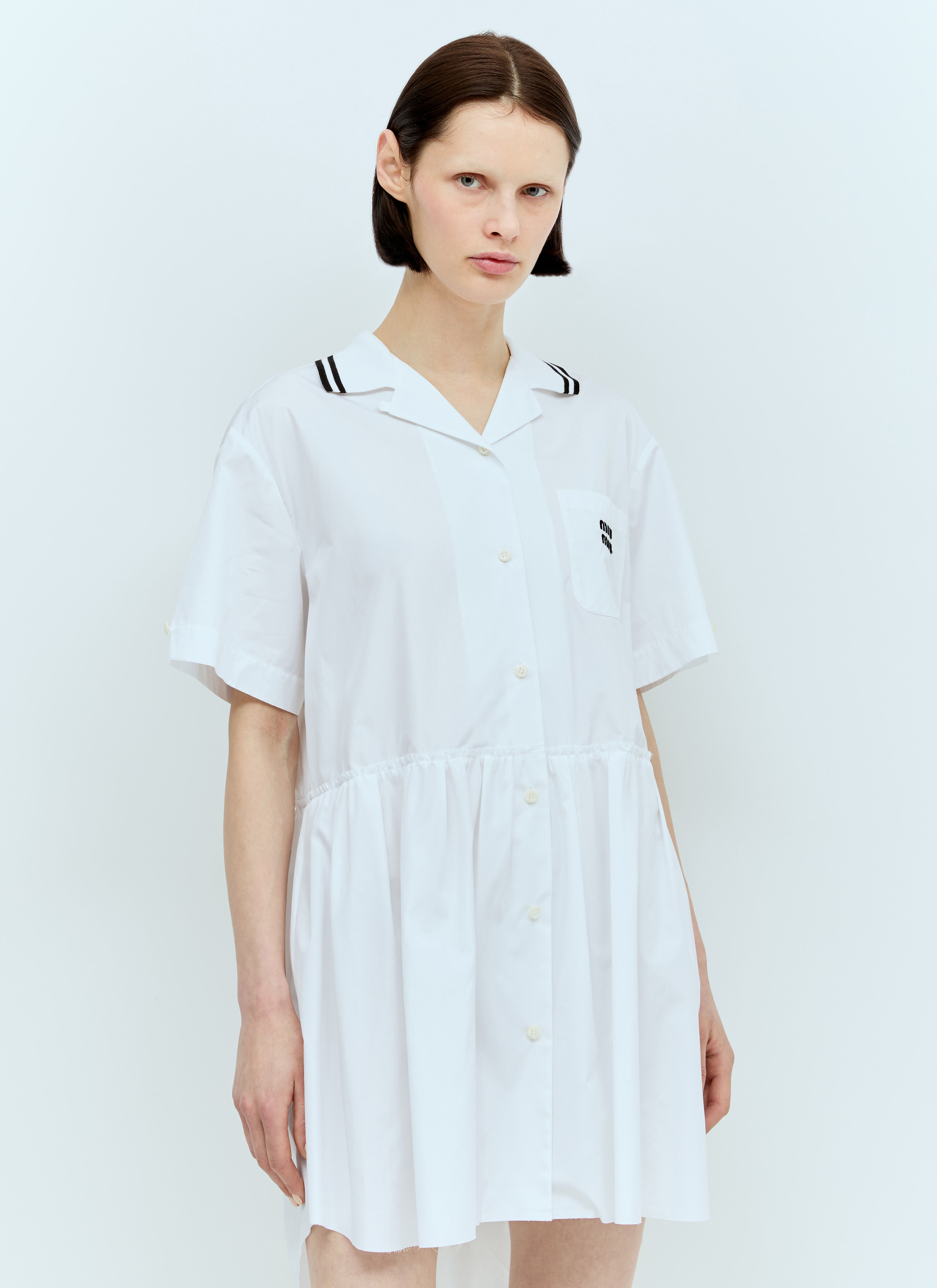 Miu Miu Poplin Mini Dress Khaki miu0256082