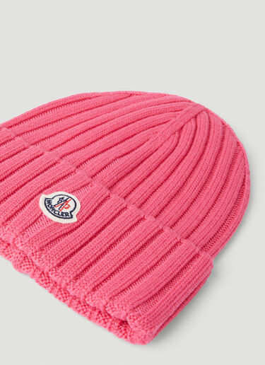 Moncler 로고 패치 비니 햇 핑크 mon0252061