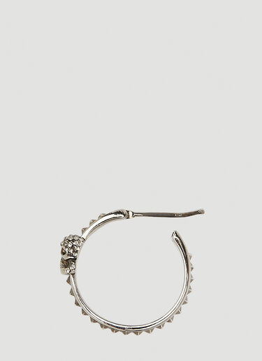 Alexander McQueen Pave Skull Hoop Earrings Silver amq0249094