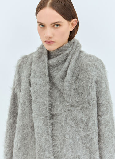 TOTEME Draped-Scarf Sweater Grey tot0259041