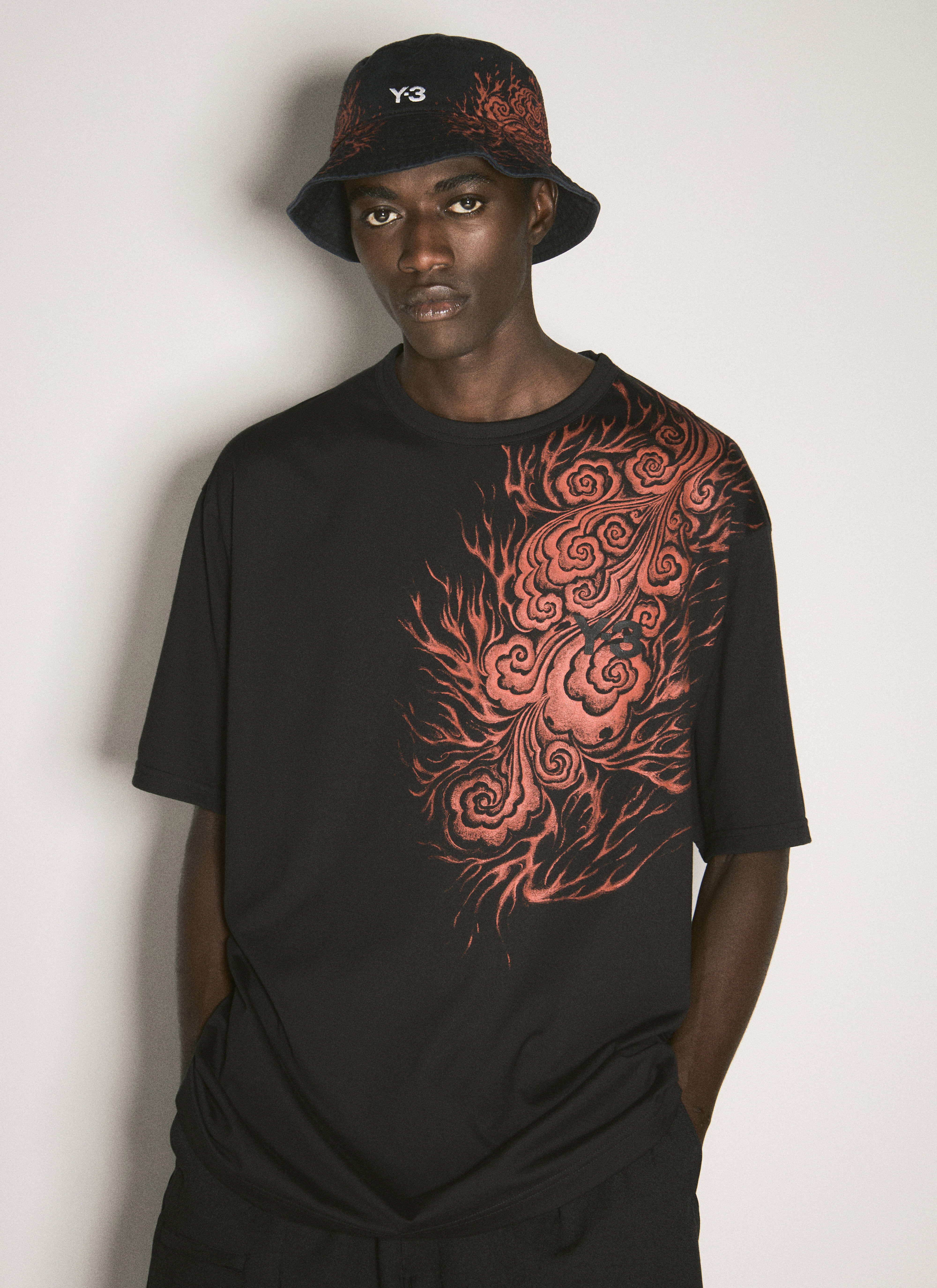 Y-3 JFA Men's' Logo Patch Bucket Hat in Black | LN-CC® Y-3 JFA Men's' Logo Patch Bucket Hat in Black | LN-CC®