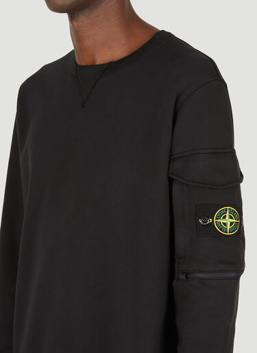 Stone Island Compass Patch Sweatshirt Black sto0148055