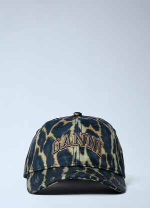 GANNI Logo Patch Baseball Cap Brown gan0263061