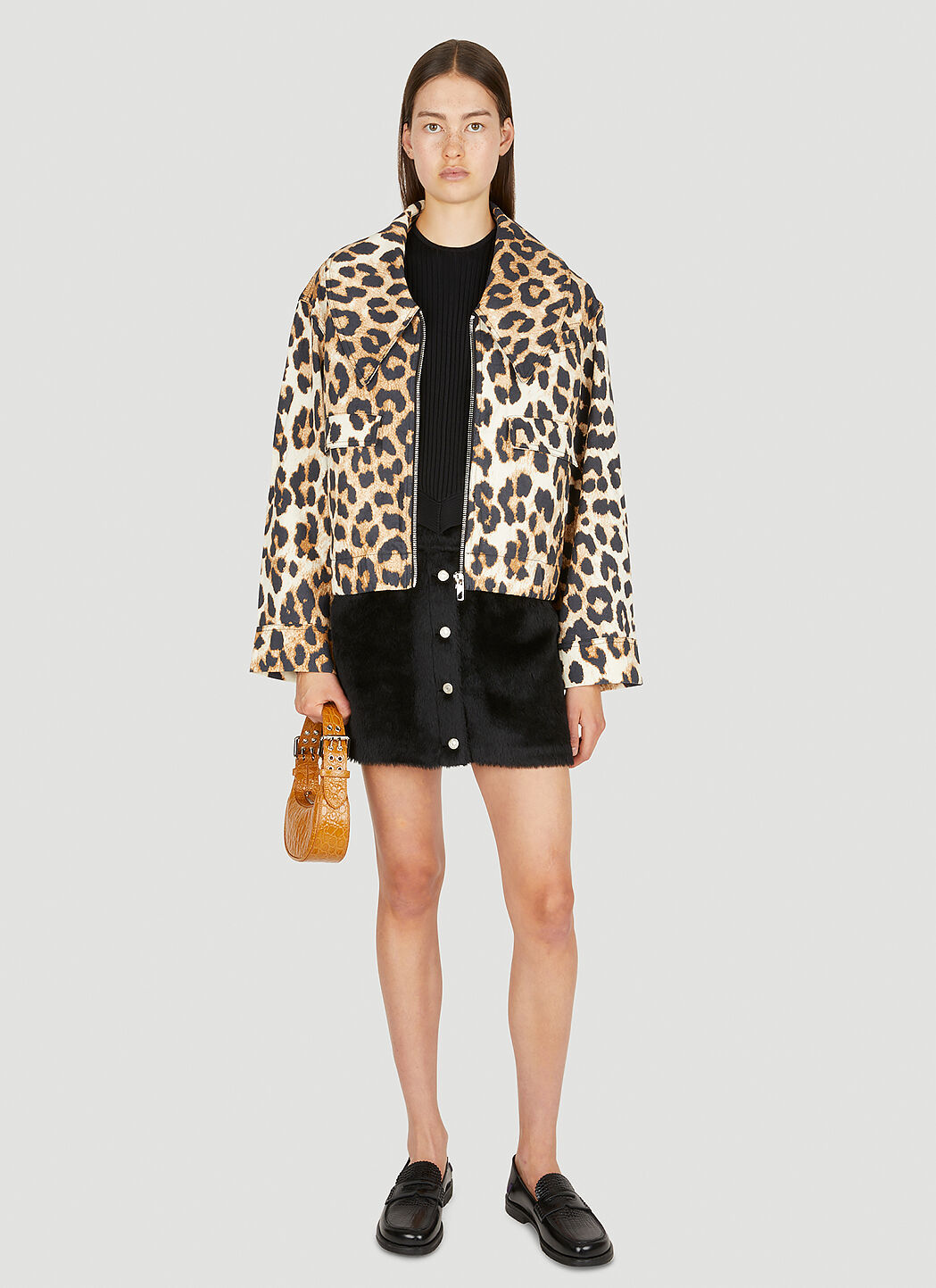 Ganni leopard print jacket on sale