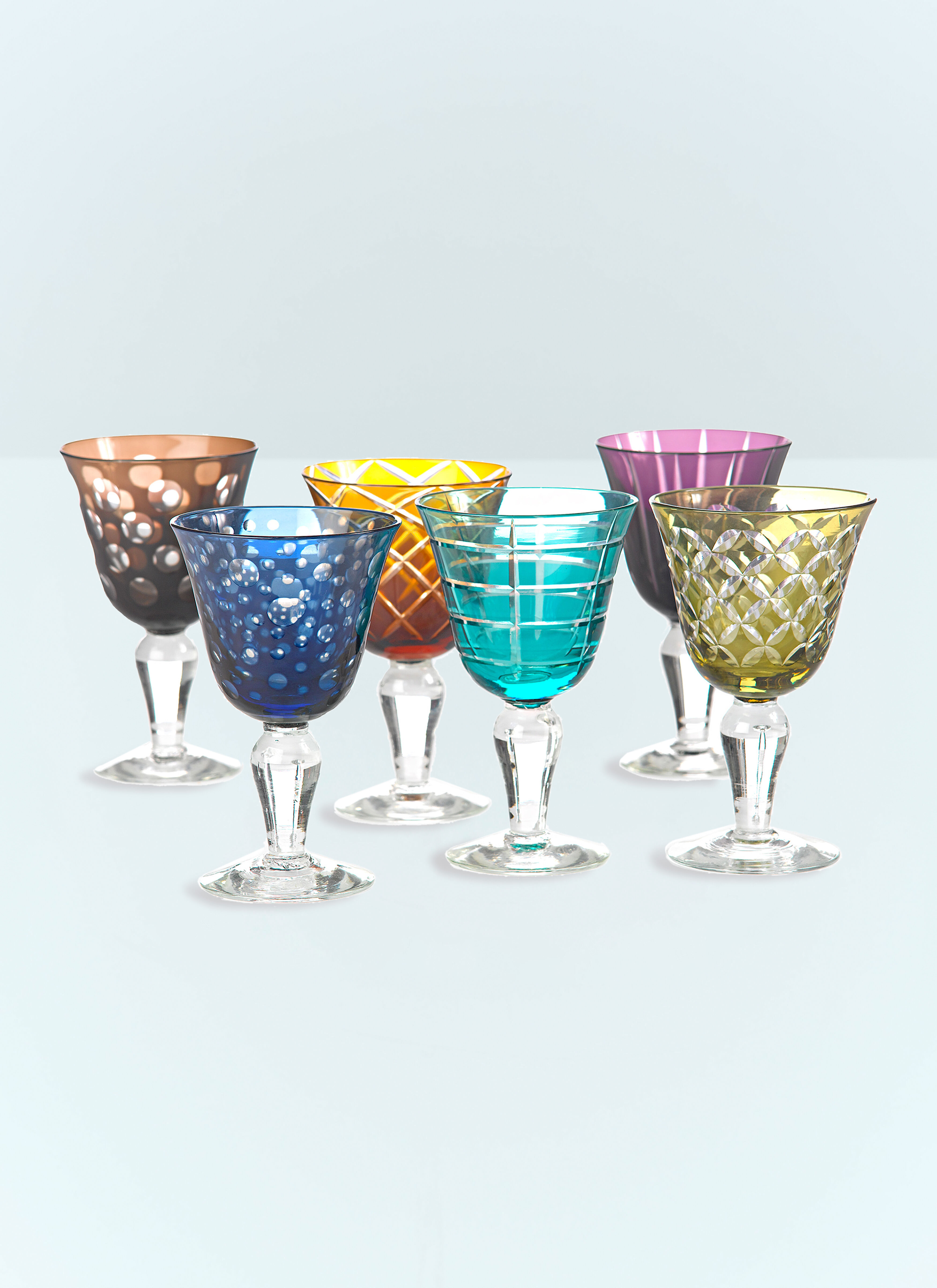 Seletti Cuttings Set Of Six Wine Glasses Multicolour wps0691129