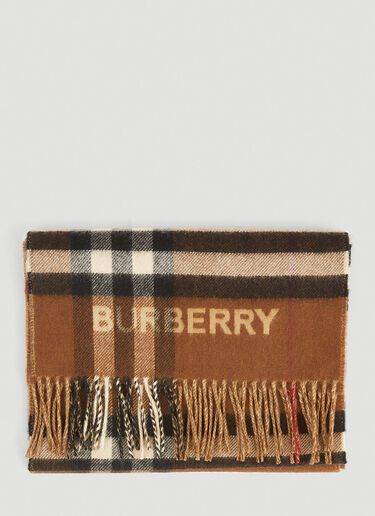 Burberry Giant 格纹横向开叉围巾 棕色 bur0346023