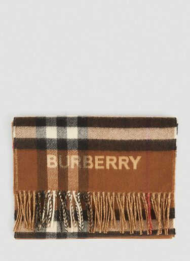 Burberry ジャイアントチェックラテラルスプリットスカーフ ブラウン bur0346023