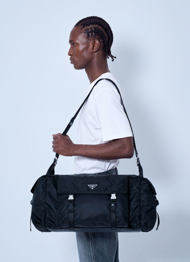 LN-CC® - Prada: Explore Re-Nylon and Leather Duffel Bag - Black Prada Explore Re-Nylon and Leather Duffel Bag Black pra0166019