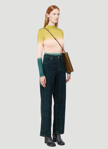 Eckhaus Latta Lapped Baby Turtleneck Top Pink eck0242007