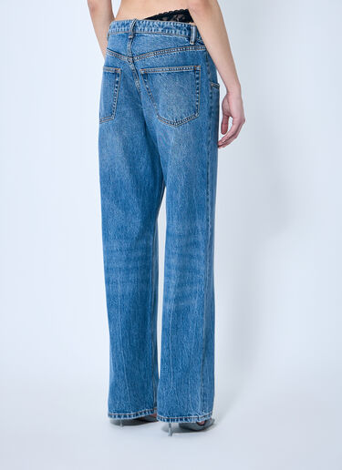 Alexander Wang Dip-Side Jeans With Exposed Lace Underwear Blue awg0259028