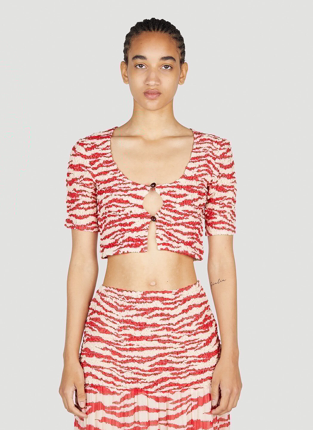 Ganni discount smocked top