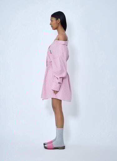 Miu Miu Striped Poplin Dress Pink miu0263001