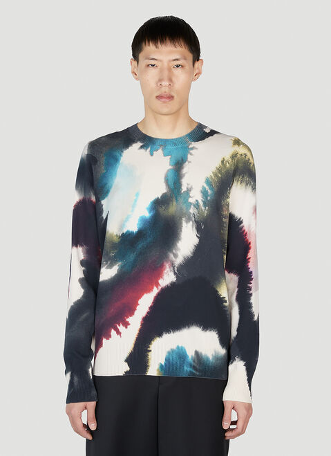 Alexander McQueen Watercolour Sweater Black amq0152009