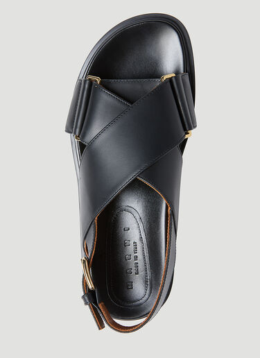 Marni Fussbett Leather Sandals Black mni0255023