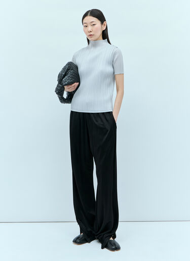 Pleats Please Issey Miyake 하이넥 플리츠 탑 그레이 plp0254008