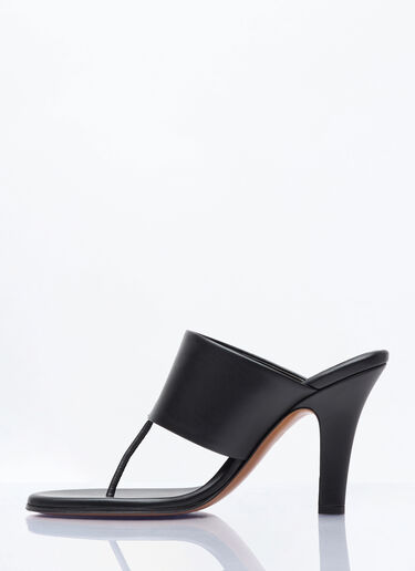 The Row Leather Signum Heel Sandals Black row0258024