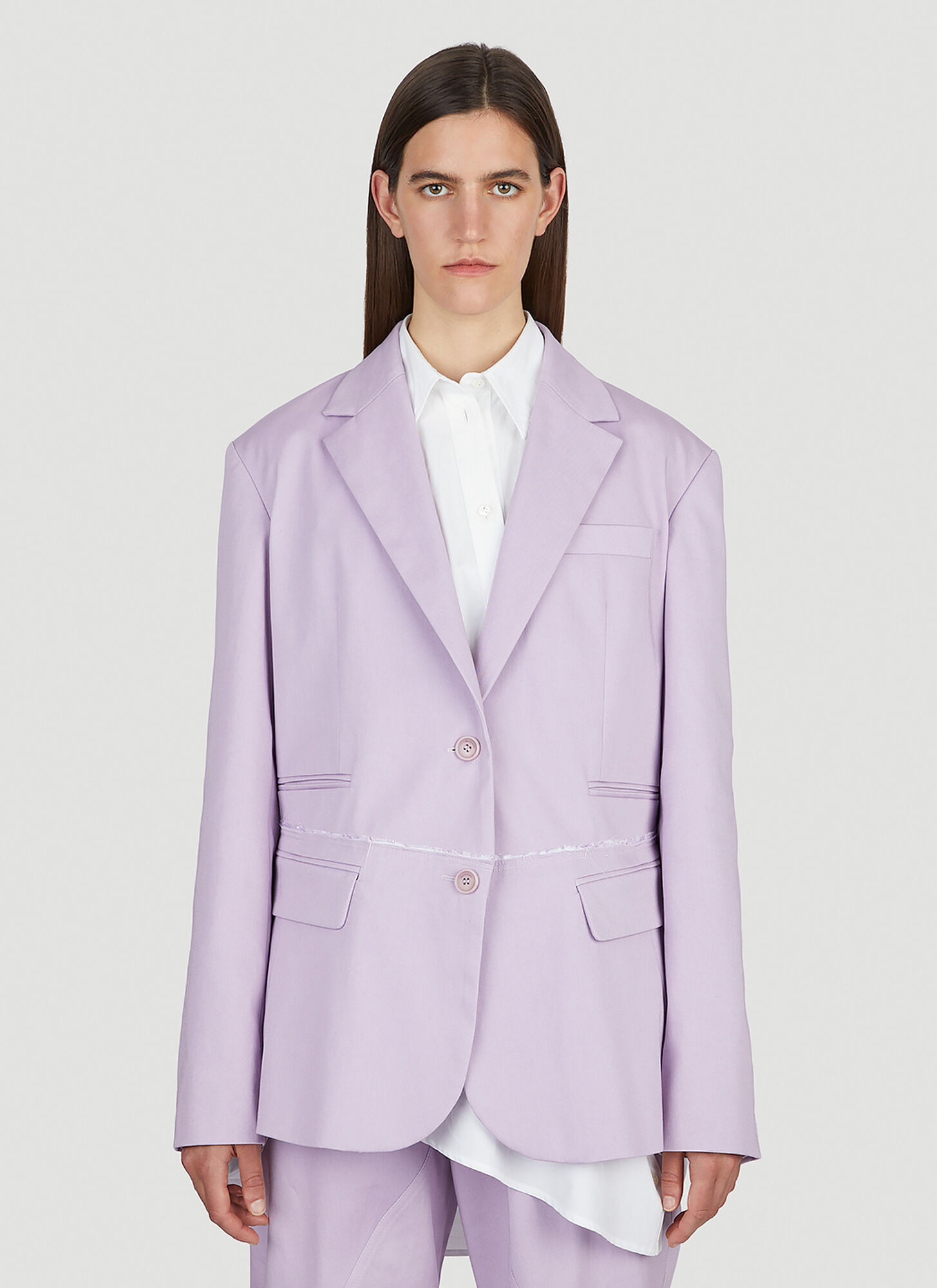 Shop Jw Anderson Deconstructed Blazer In Lilac