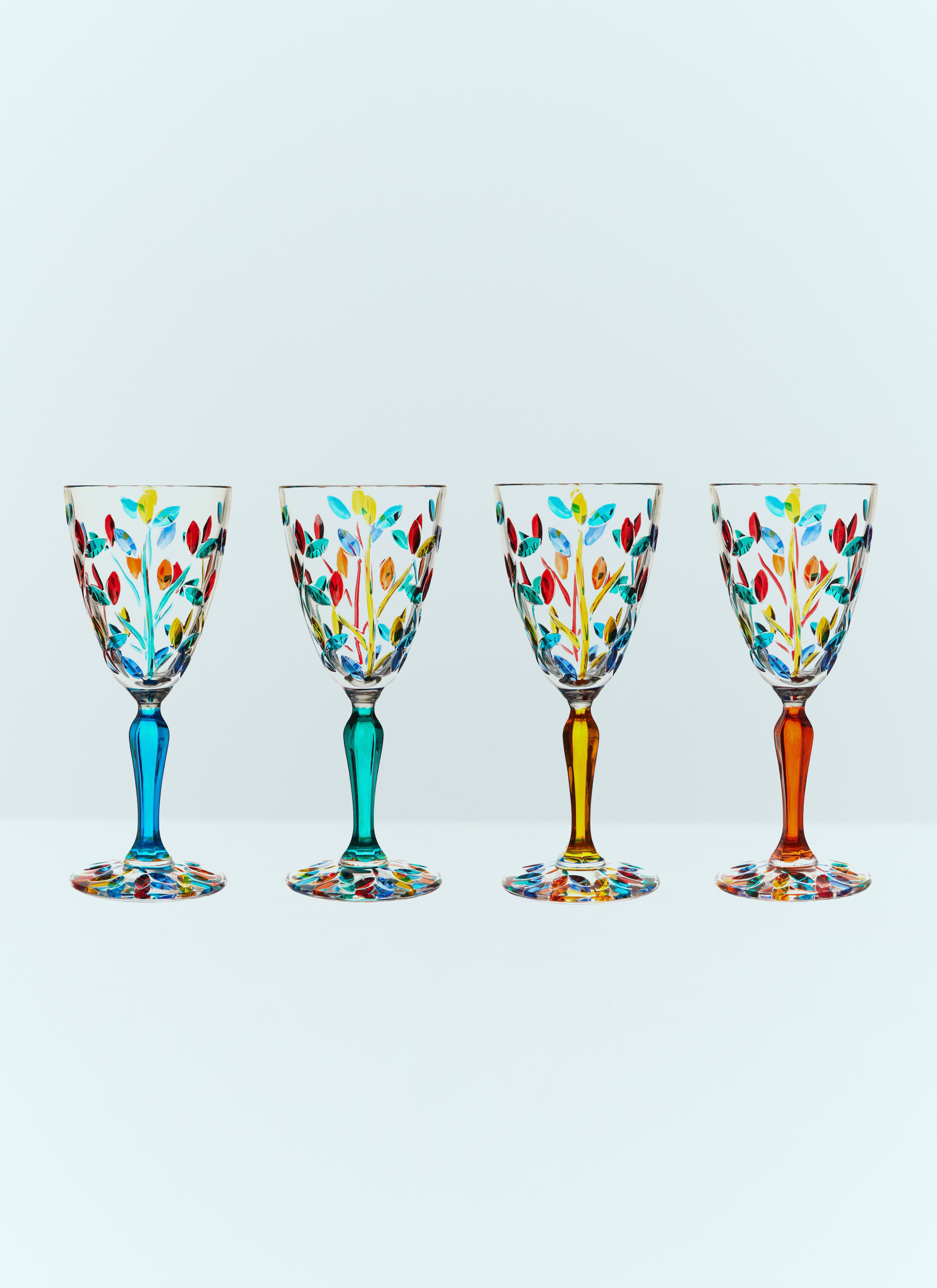 Polspotten Set Of Four Floral Floral Glasses Multicolour wps0691145