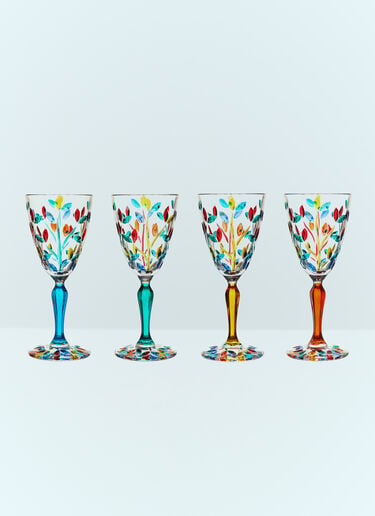 Les Ottomans Set Of Four Floral Floral Glasses Clear wps0691230