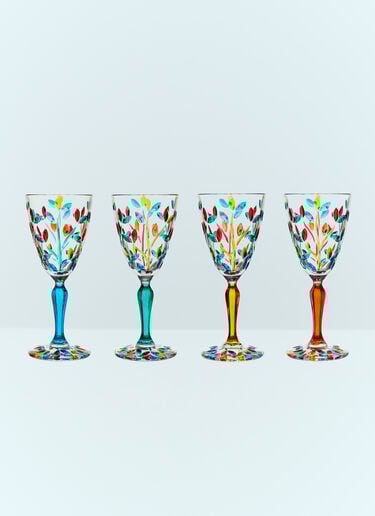 Set Of Four Floral Floral Glasses Les Ottomans Set Of Four Floral Floral Glasses Clear wps0691230