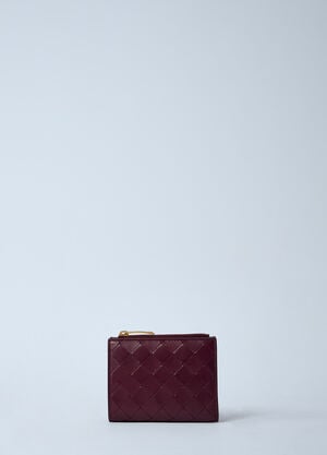Bottega Veneta Small Intrecciato Bi-Fold Wallet Burgundy bov0260020