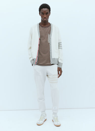ロゴパッチ ストライプ Tシャツ Thom Browne ロゴパッチ ストライプ Tシャツ ブラウン thb0153005