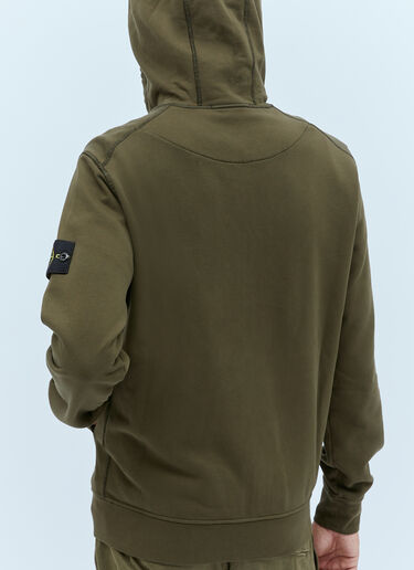 Zip-Up Compass Patch Hooded Sweatshirt Stone Island Zip-Up Compass Patch Hooded Sweatshirt Green sto0154047