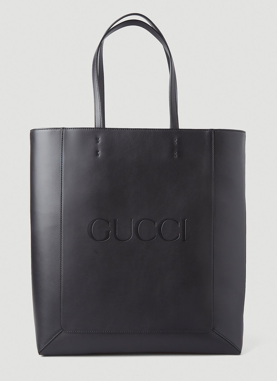 Gucci Logo Embossed Tote Bag in Black | LN-CC