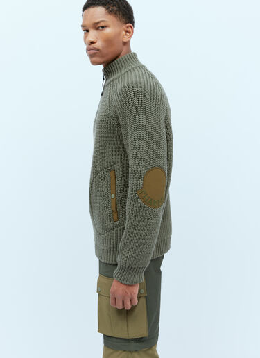 T 넥 울 니트 스웨터 Moncler x Pharrell Williams T 넥 울 니트 스웨터 그린 mpw0354008