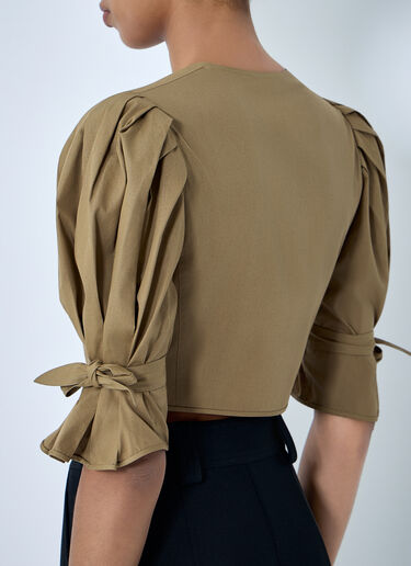 Structured Cropped Blouse Chloé Structured Cropped Blouse Olive chl0264005