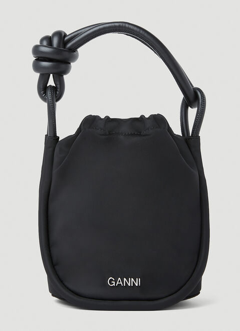 GANNI Small Knot Bucket Handbag Beige gan0254029