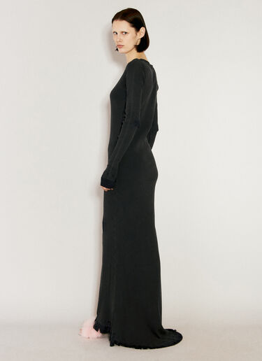 Balenciaga 贴身超长罗纹连衣裙  黑色 bal0256001