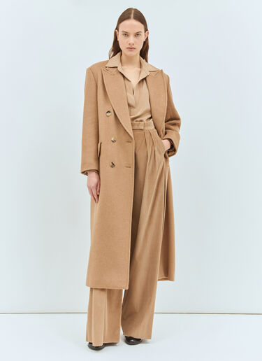 Max Mara Double-Breasted Camel Coat Camel max0258037