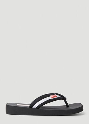 Max Mara Logo Patch Flip Flops Beige max0257044