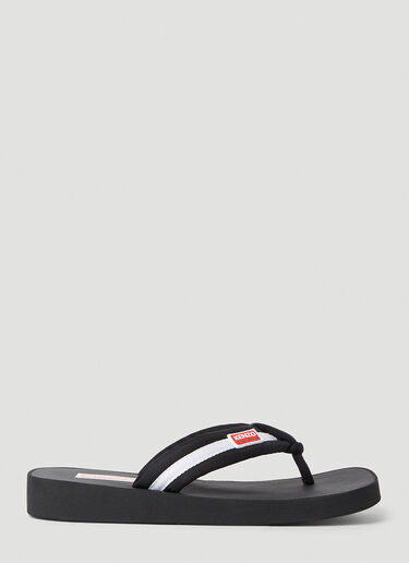 Kenzo Logo Patch Flip Flops Black knz0252049