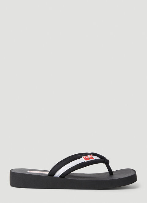 Kenzo Logo Patch Flip Flops Purple knz0253005