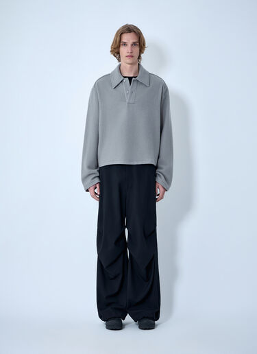 RIER Oversized Polo Knit Jumper Grey rrr0364002