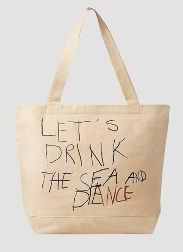 Raf Simons Slogan Tote Bag Beige raf0352002